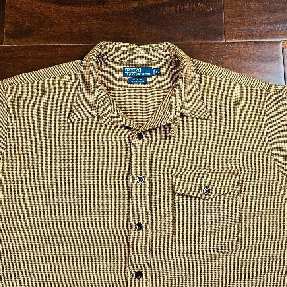 Vintage Polo by Ralph Lauren Bowen Flannel Suede Elbow Patches Men's XL - Picture 2 of 10